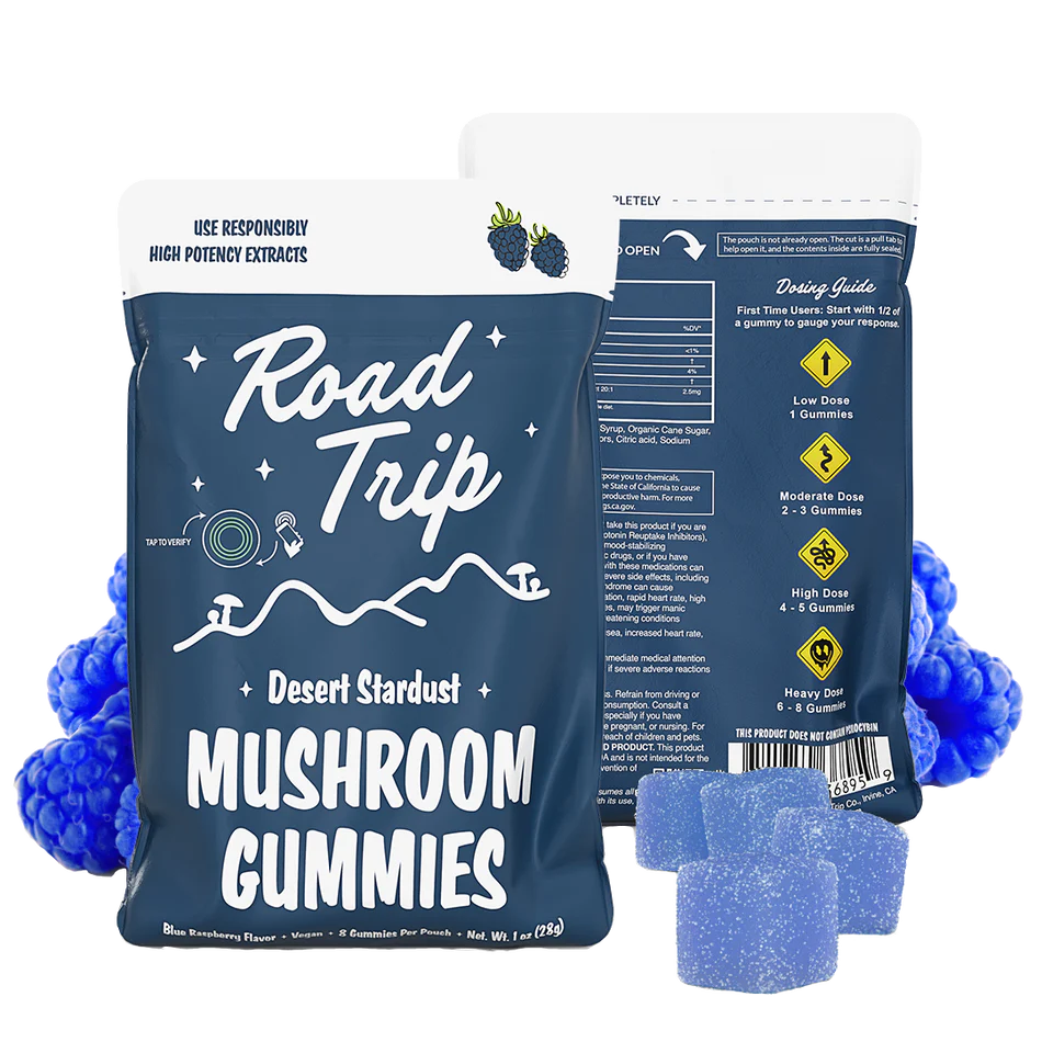 Road Trip Desert Stardust Mushroom Gummies Blue Raspberry